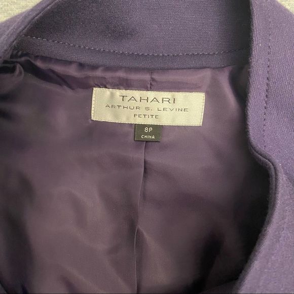 Tahari Arthur S Levine Blazer Purple/Grape Size 8 Petite - Picture 10 of 10